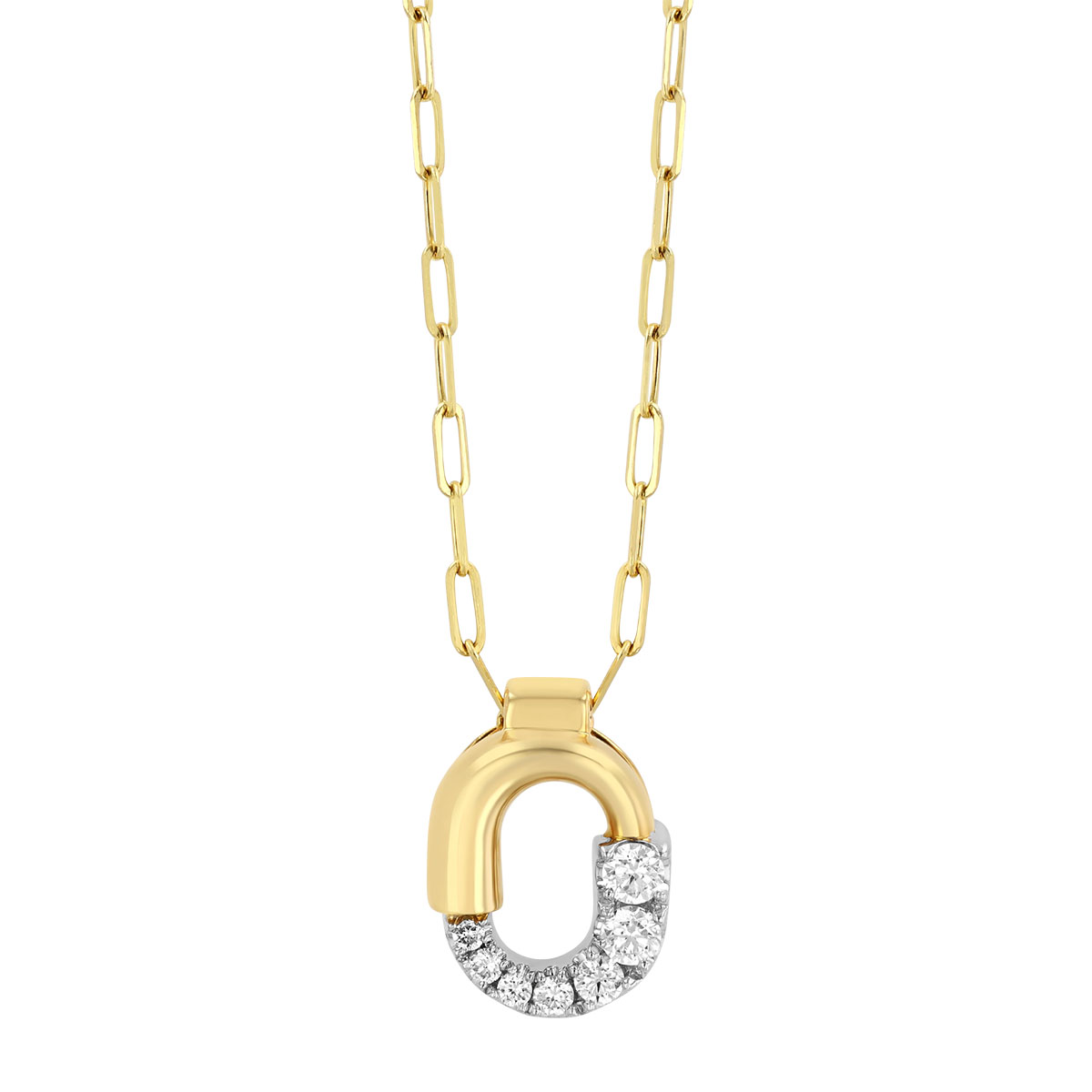 Frederic Sage Love Graduated Diamond Link Pendant in Two Tone