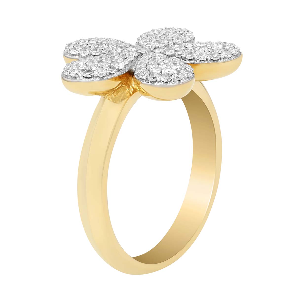 Phillips House Symphony Diamond Pavé Flower Ring in Two Tone, Size 6.5