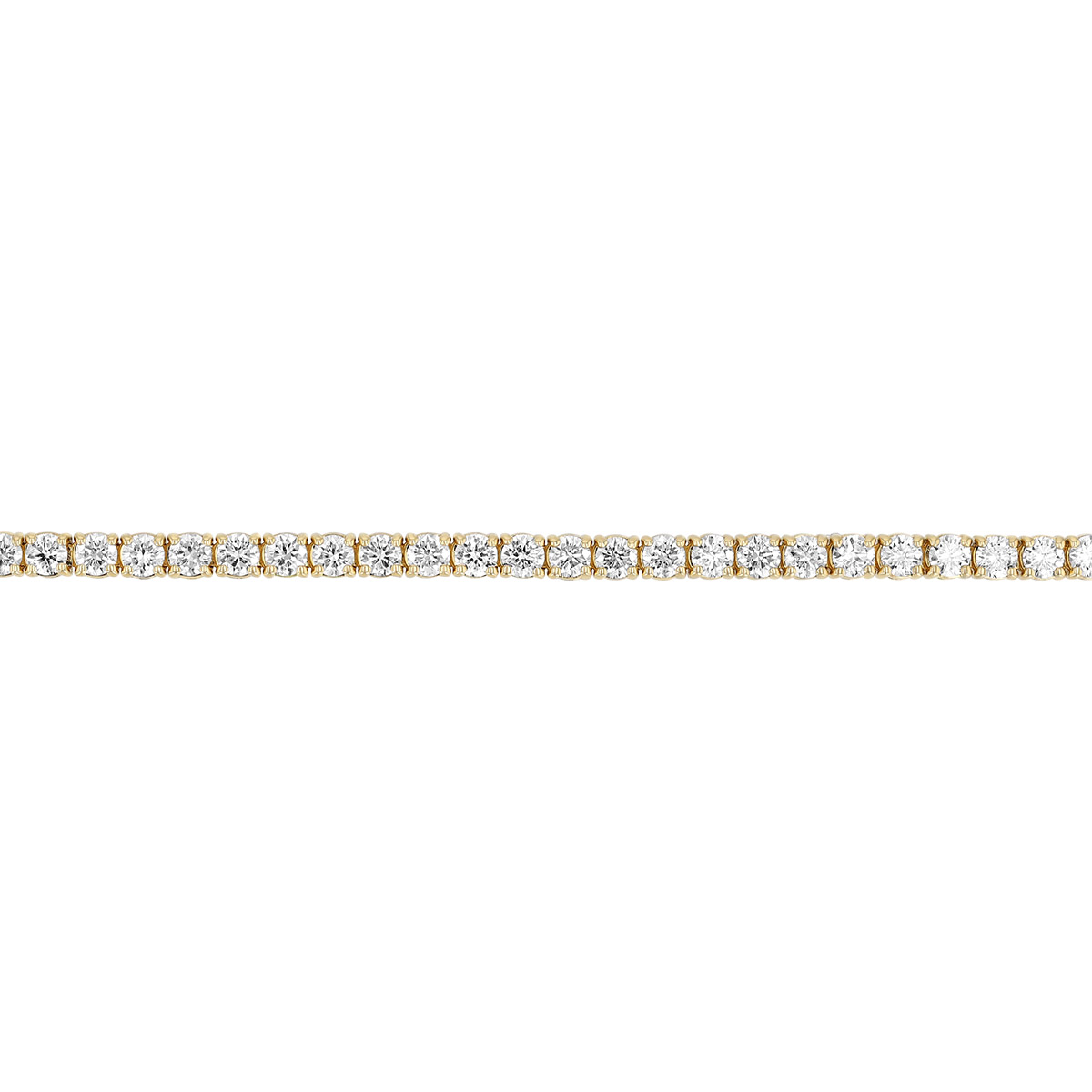 Round Diamond 4 Prong Tennis Bracelet in Yellow Gold, 6