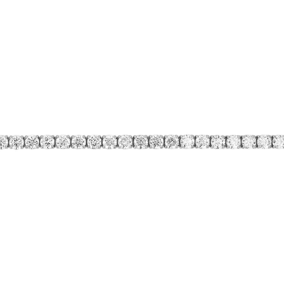 Round Diamond 4 Prong Tennis Bracelet in White Gold, 7