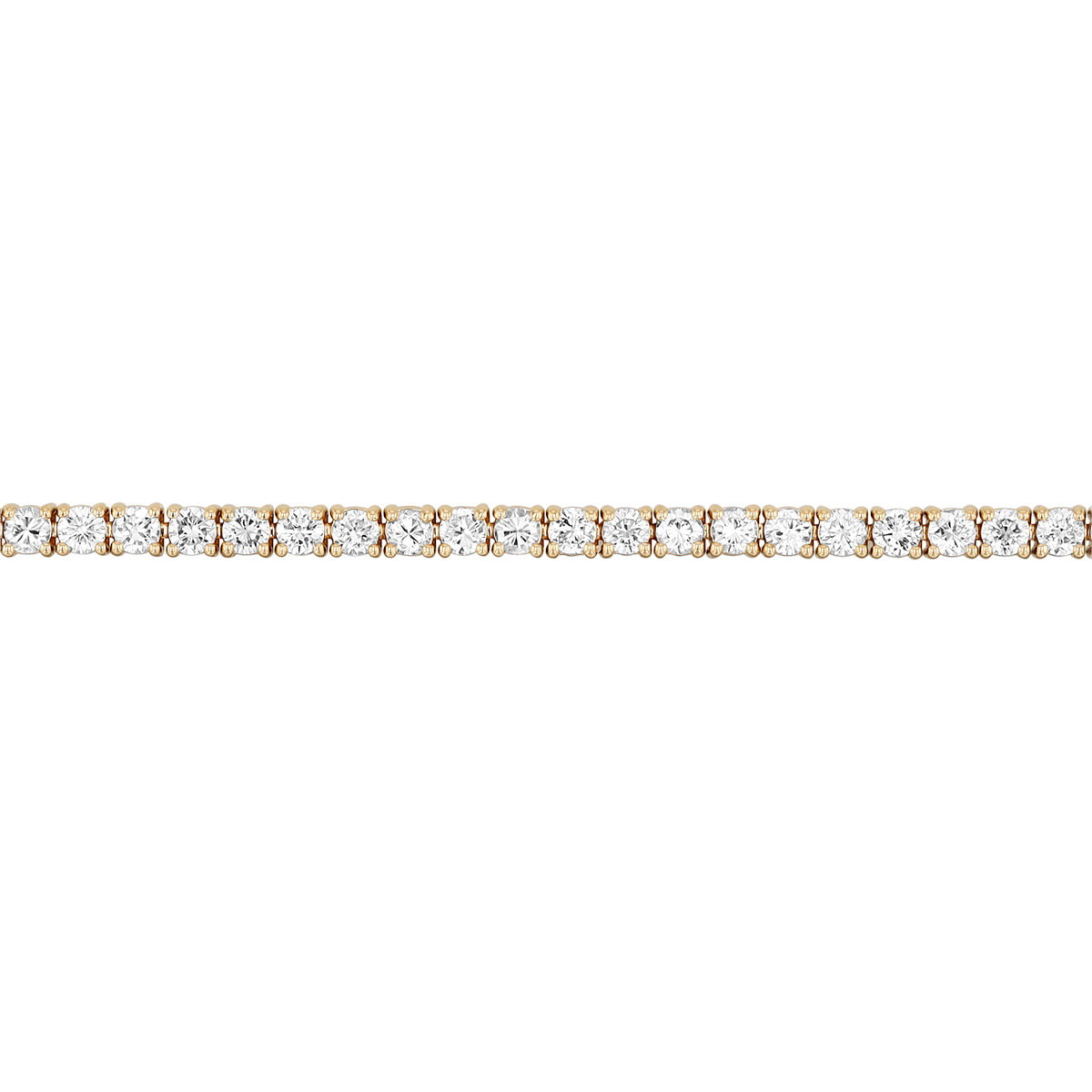 Round Diamond 4 Prong Tennis Bracelet in Yellow Gold, 7