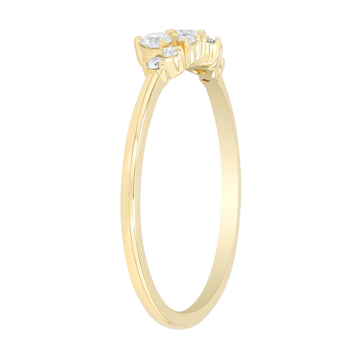 Diamond Cluster Stacking Ring in Yellow Gold