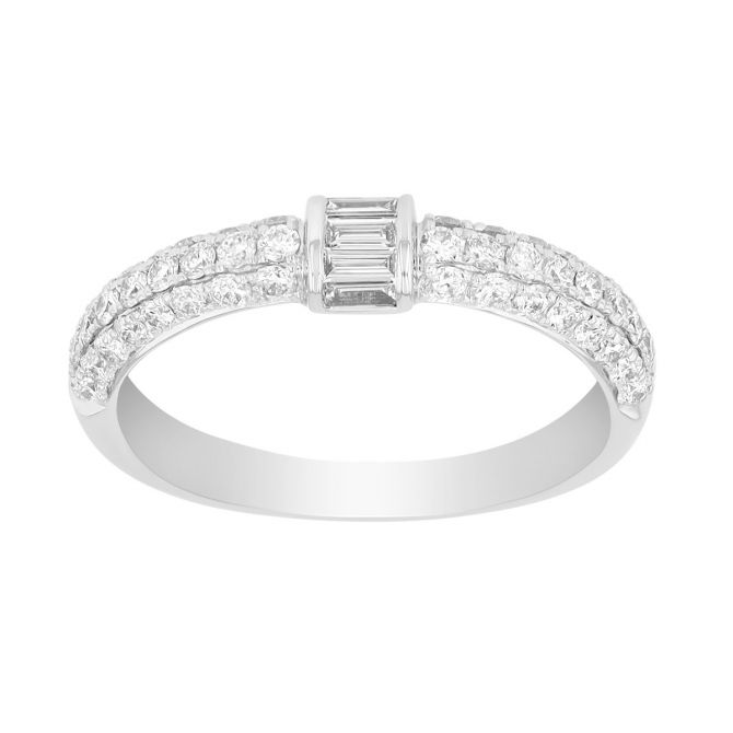 Mixed Shape Diamond Pavé Ring in White Gold