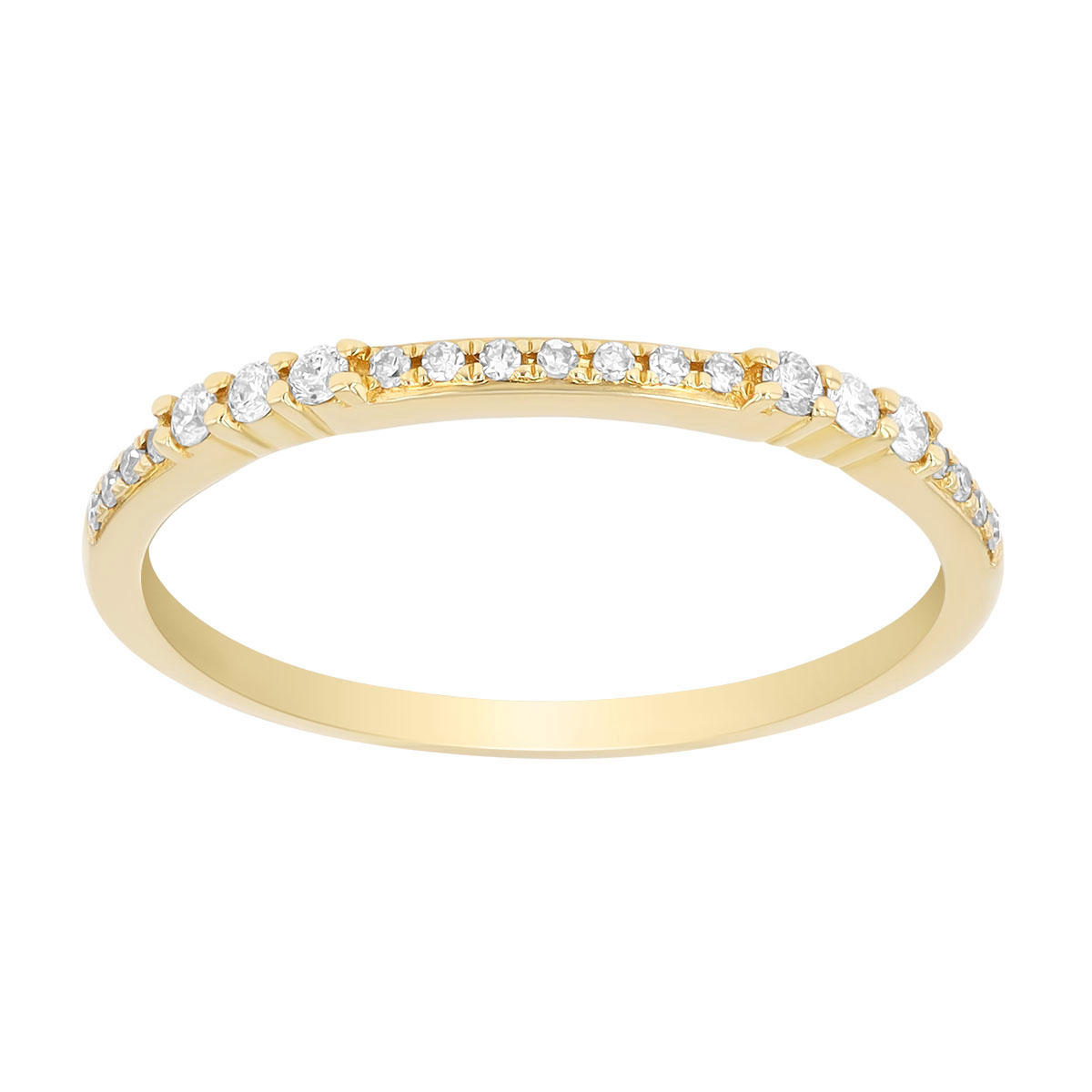 Round Diamond Stacking Ring in Yellow Gold