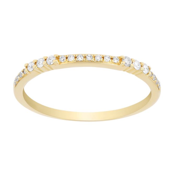 Round Diamond Stacking Ring in Yellow Gold