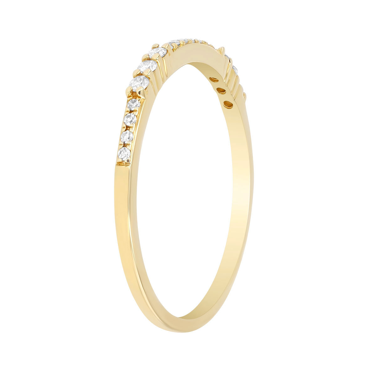 Round Diamond Stacking Ring in Yellow Gold