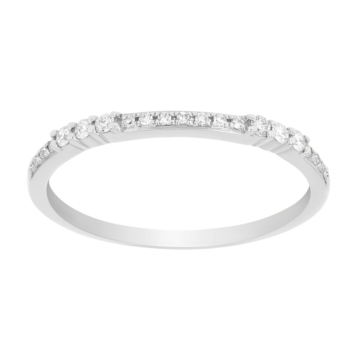 Round Diamond Stacking Ring in White Gold