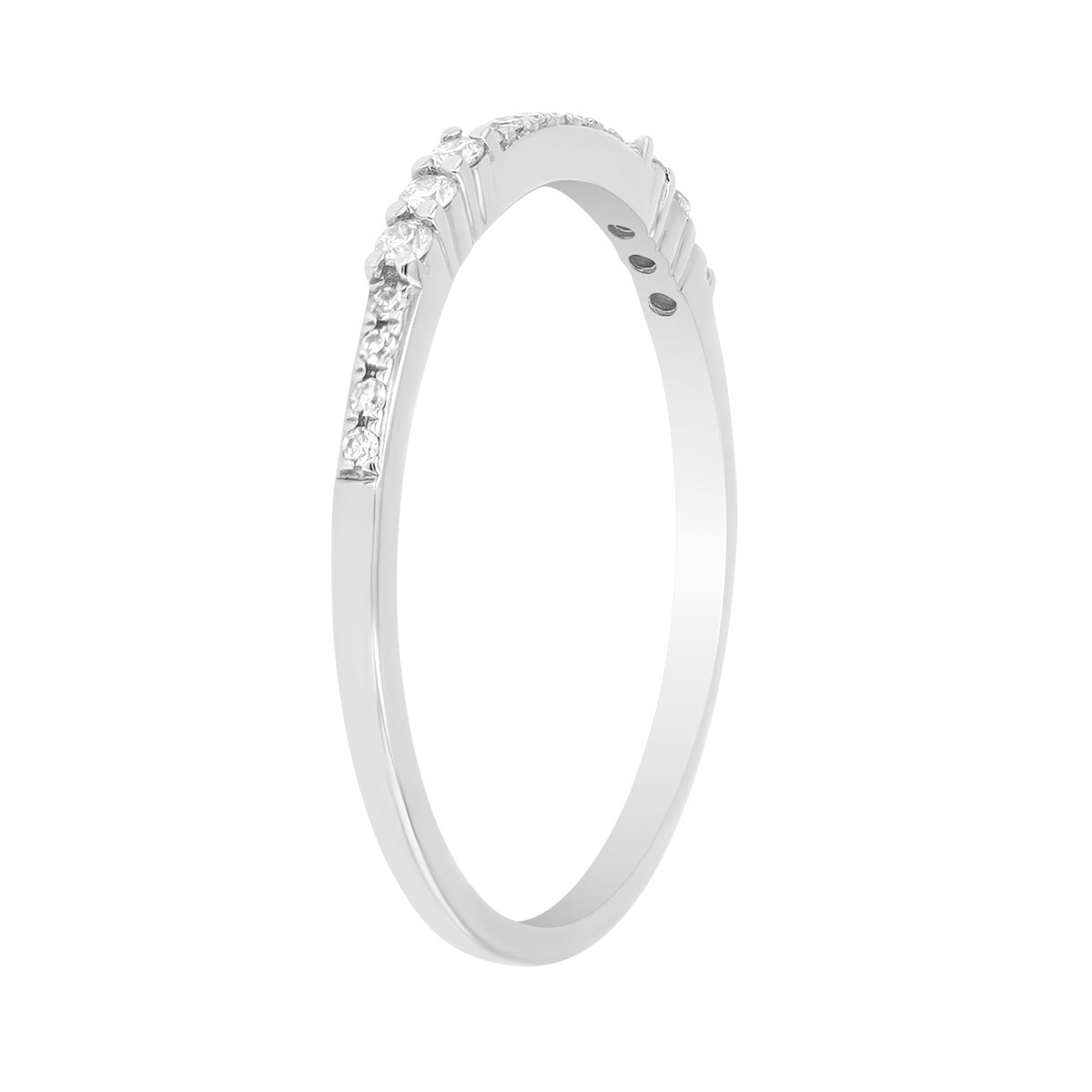 Round Diamond Stacking Ring in White Gold