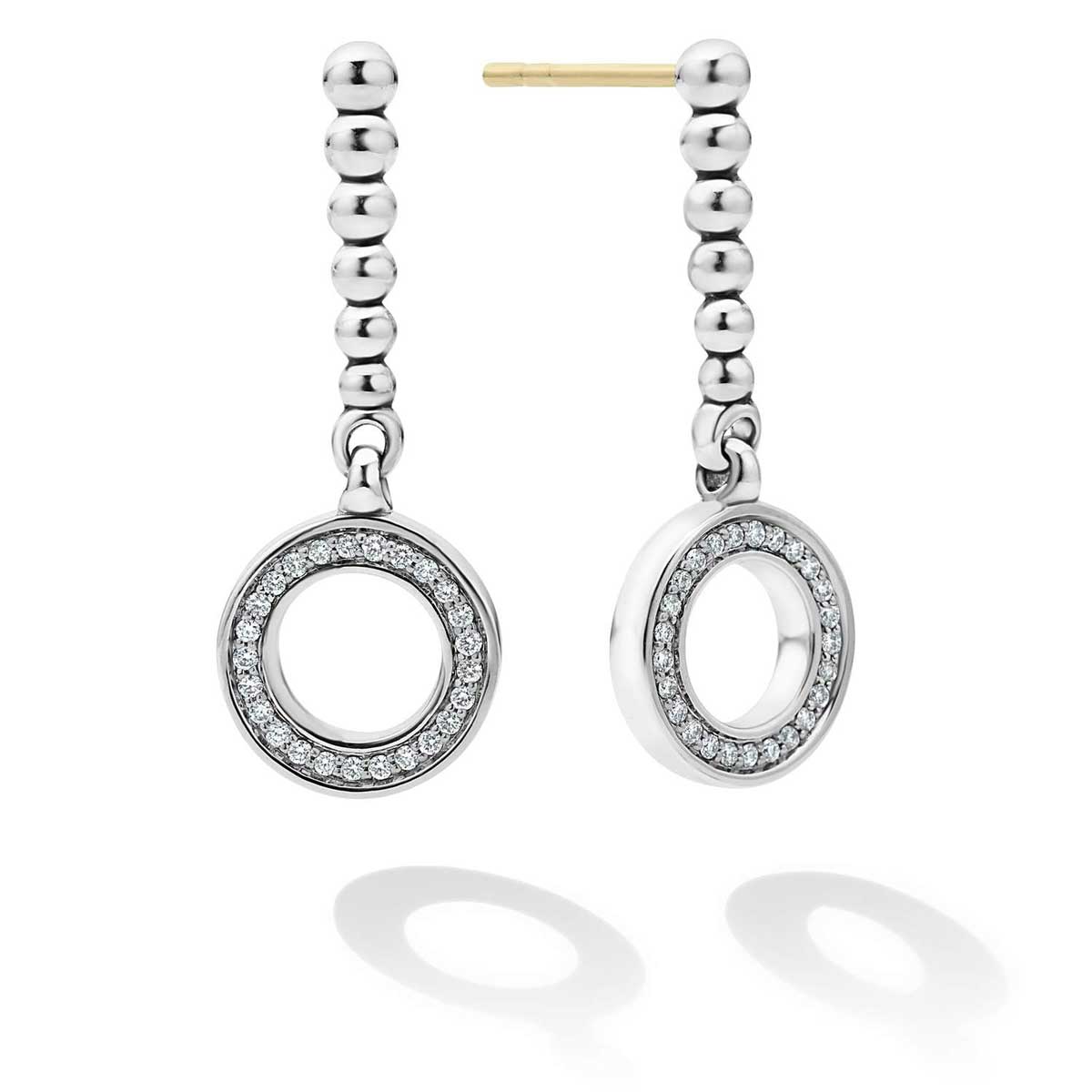 LAGOS Caviar Spark Diamond Circle Drop Earrings