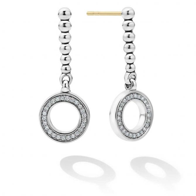 LAGOS Caviar Spark Diamond Circle Drop Earrings