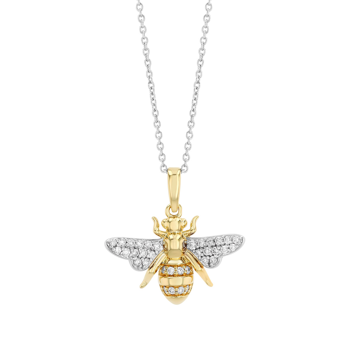 Roberto Coin Diamond Bumble Bee Pendant in Two Tone, 18