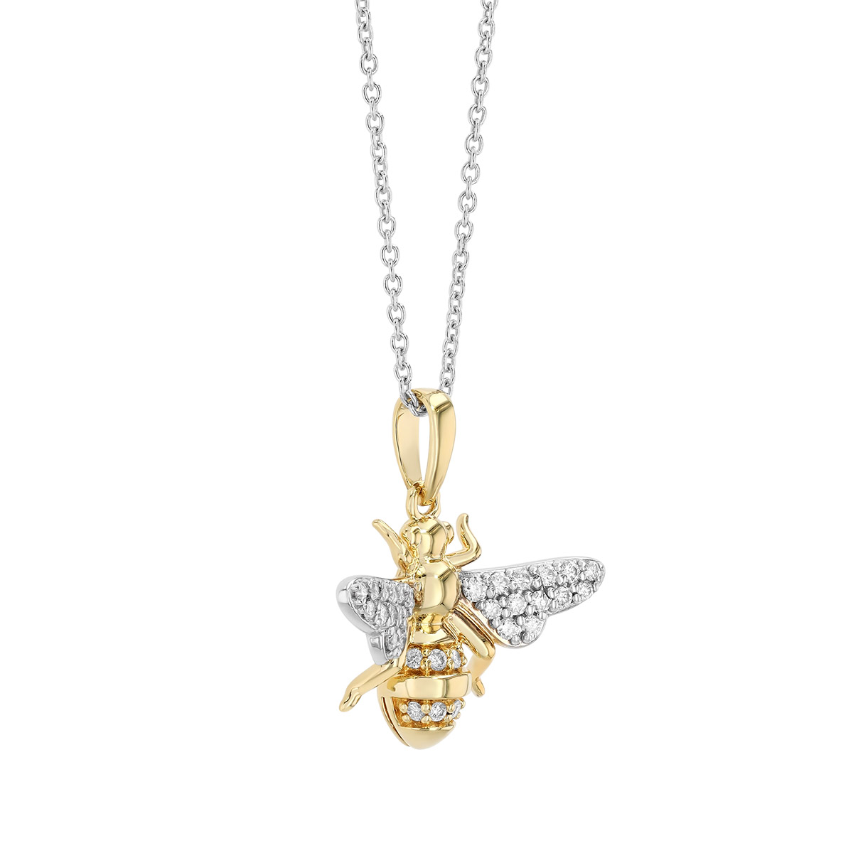 Roberto Coin Diamond Bumble Bee Pendant in Two Tone, 18
