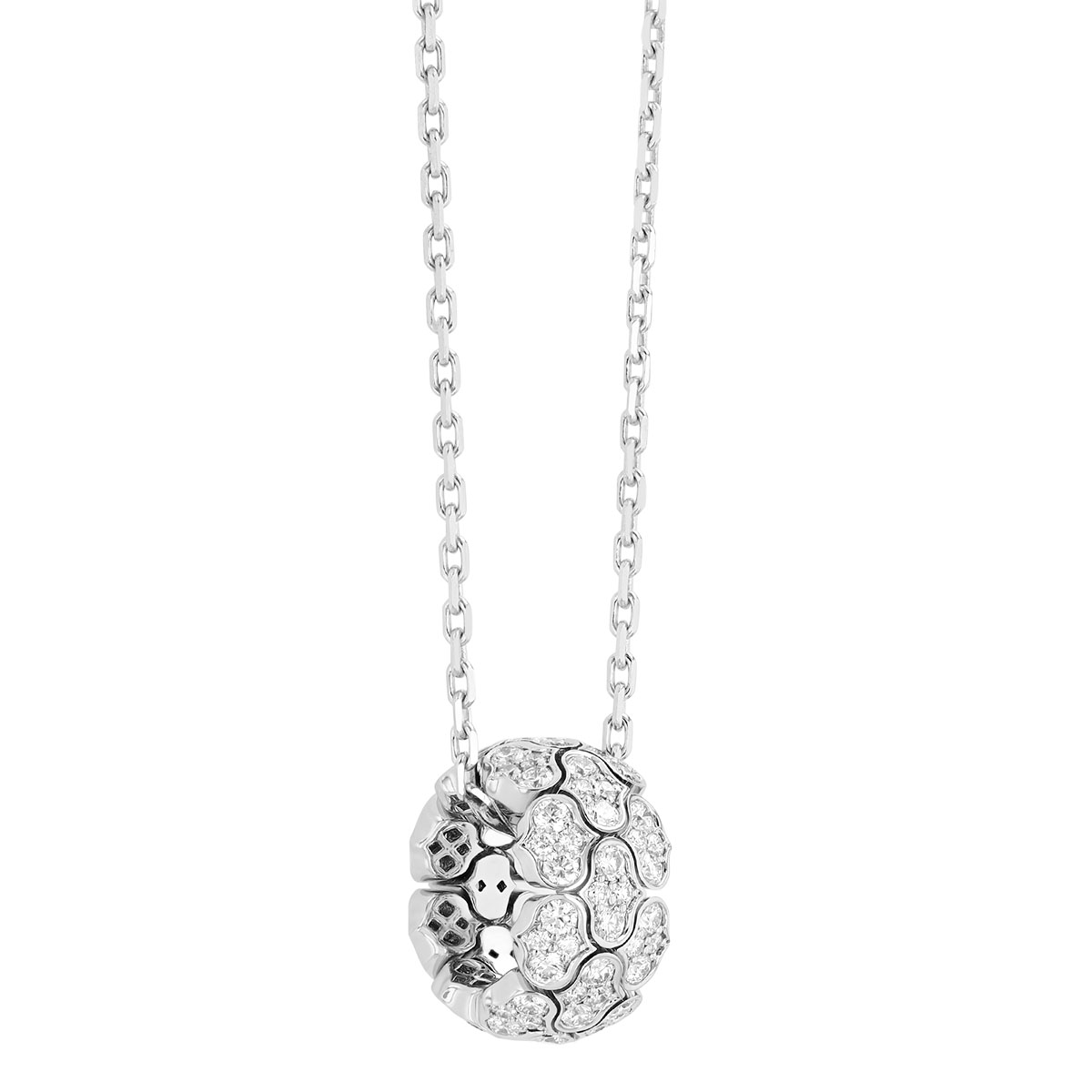 Roberto Coin Cobra Diamond Pavé Medium Rondel Pendant in White Gold