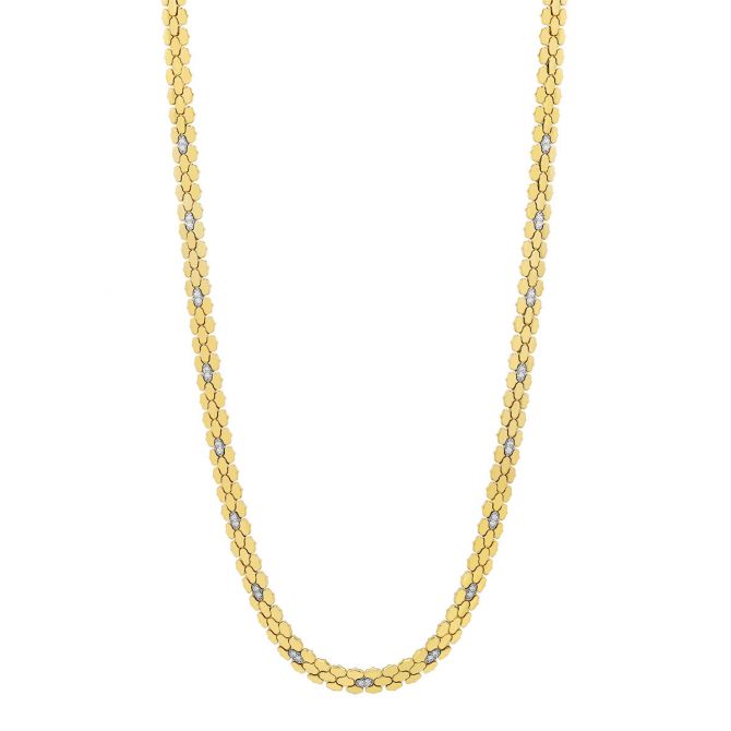 Roberto Coin Cobra Diamond Cluster Station Necklace in Two Tone