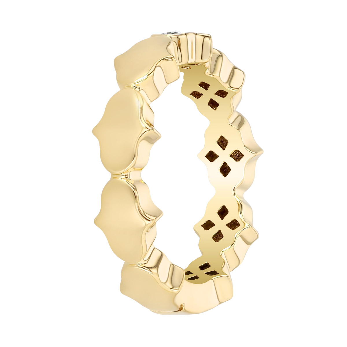 Roberto Coin Cobra Diamond Cluster Ring in Yellow Gold, Size 6.5