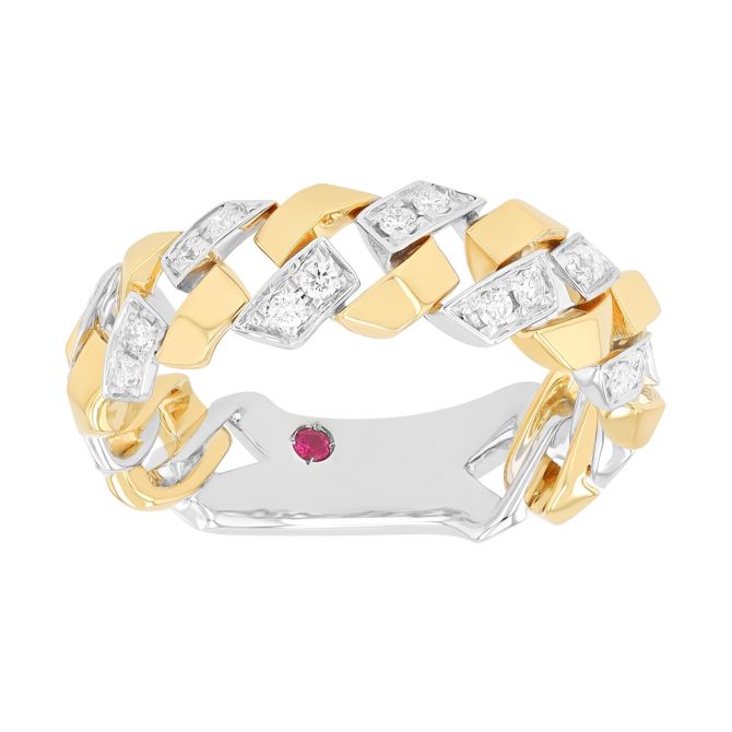 Roberto Coin San Marco Diamond Geometric Ring in Two Tone, Size 6.5