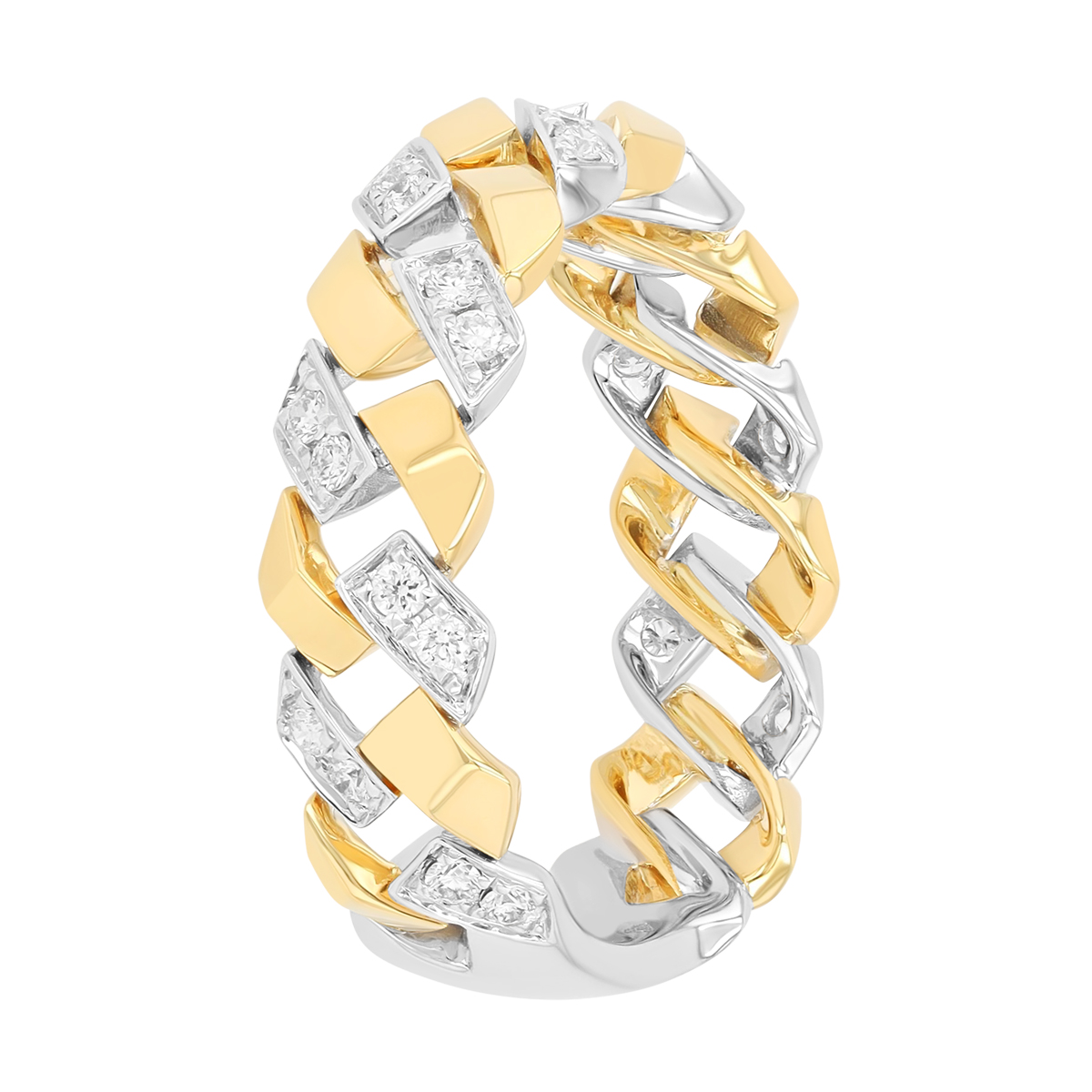 Roberto Coin San Marco Diamond Geometric Ring in Two Tone, Size 6.5