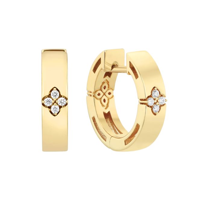 18KYG Diamond Love in Verona Hoop Earrings