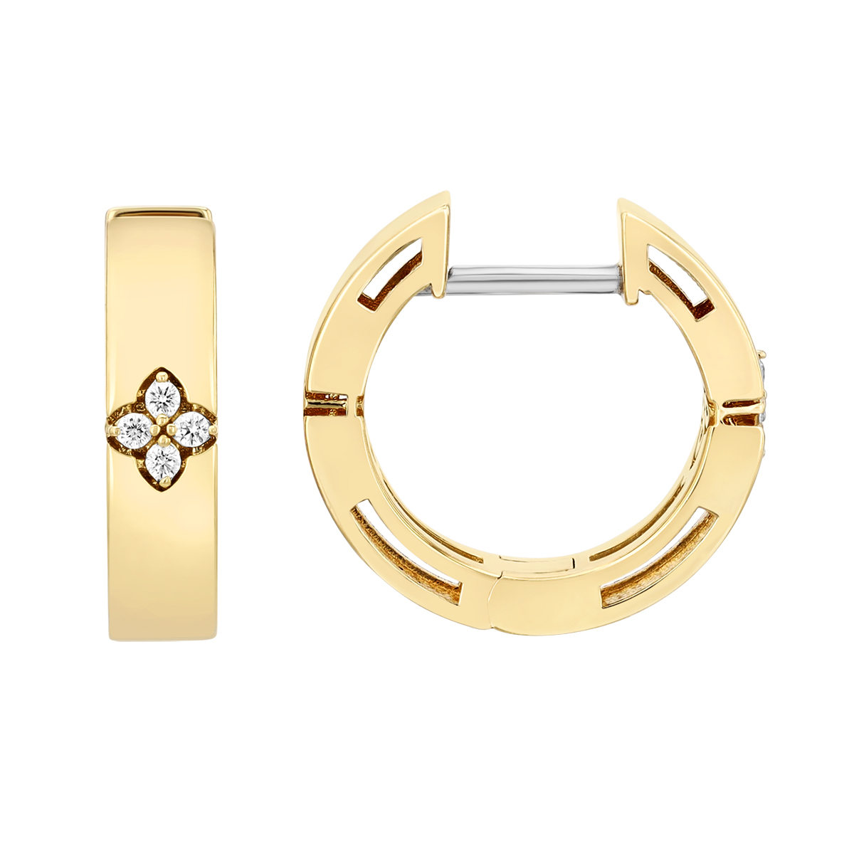 18KYG Diamond Love in Verona Hoop Earrings