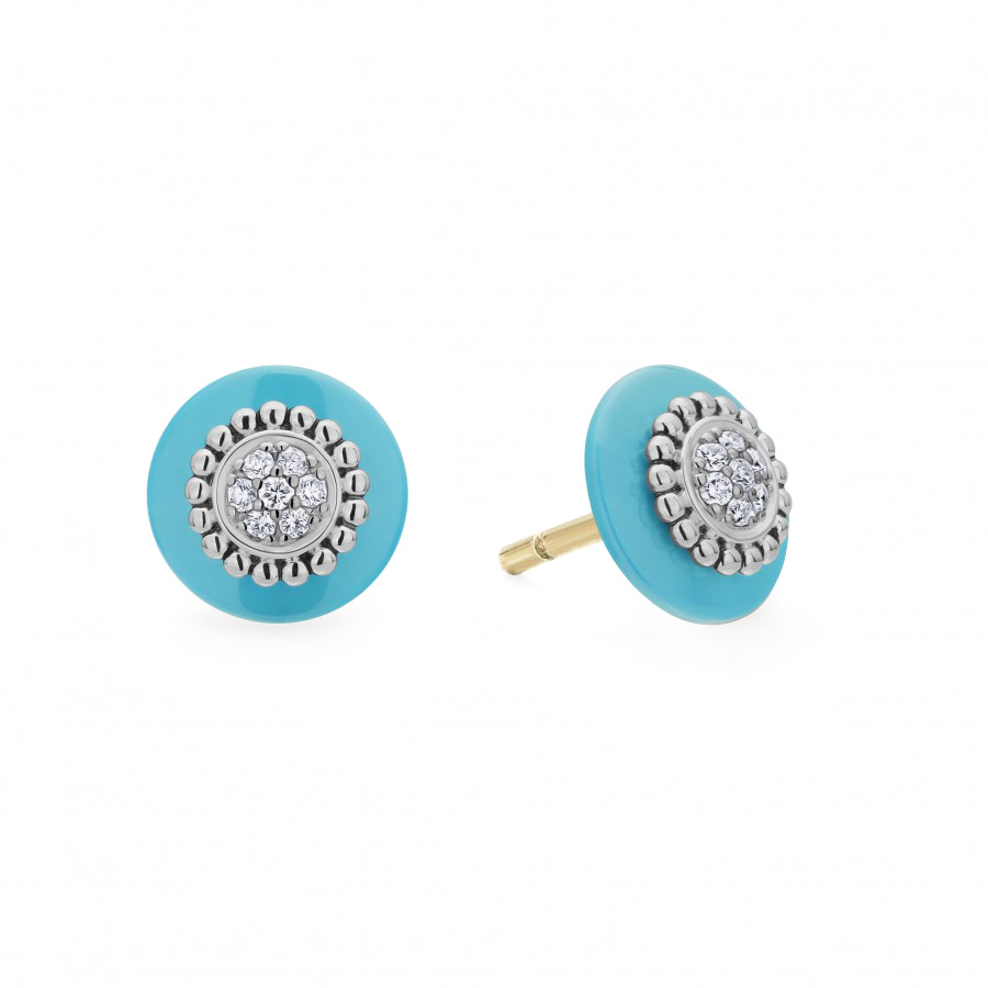 LAGOS Blue Caviar Beaded Stud Earrings
