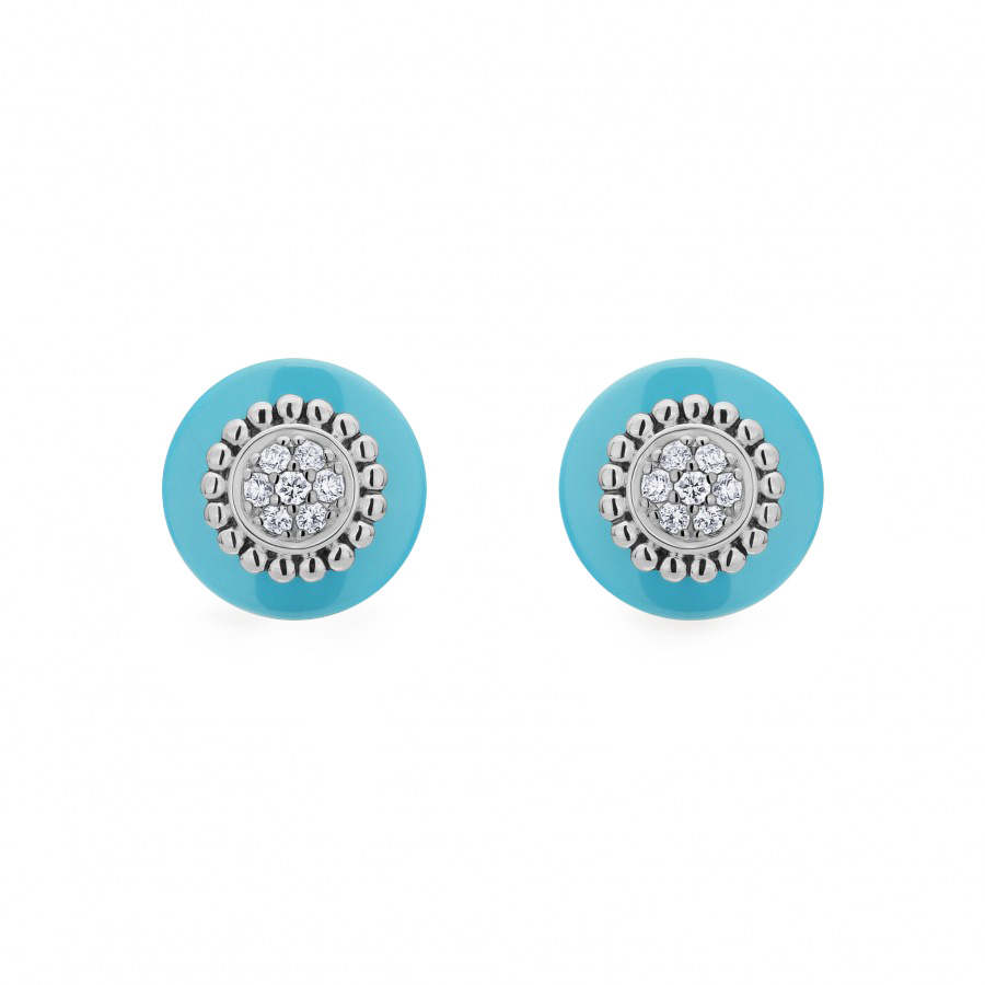 LAGOS Blue Caviar Beaded Stud Earrings