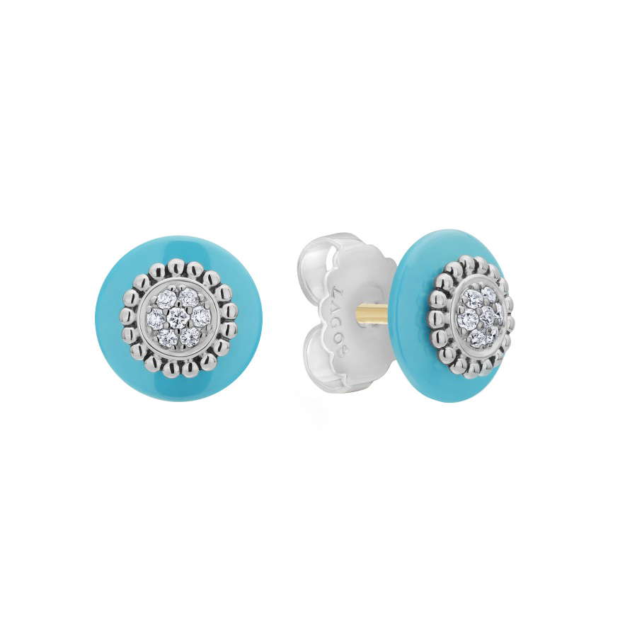 LAGOS Blue Caviar Beaded Stud Earrings