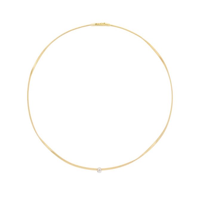 Marco Bicego Marrakech Diamond Single Station Coil Necklace in Two Tone, 16"