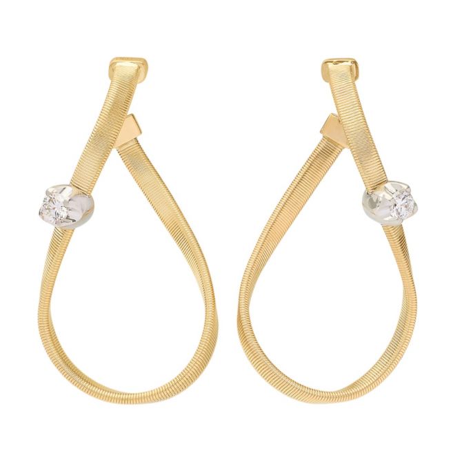 Marco Bicego Marrakech Diamond Single Station Infinity Coil Hoop Earrings in Two Tone