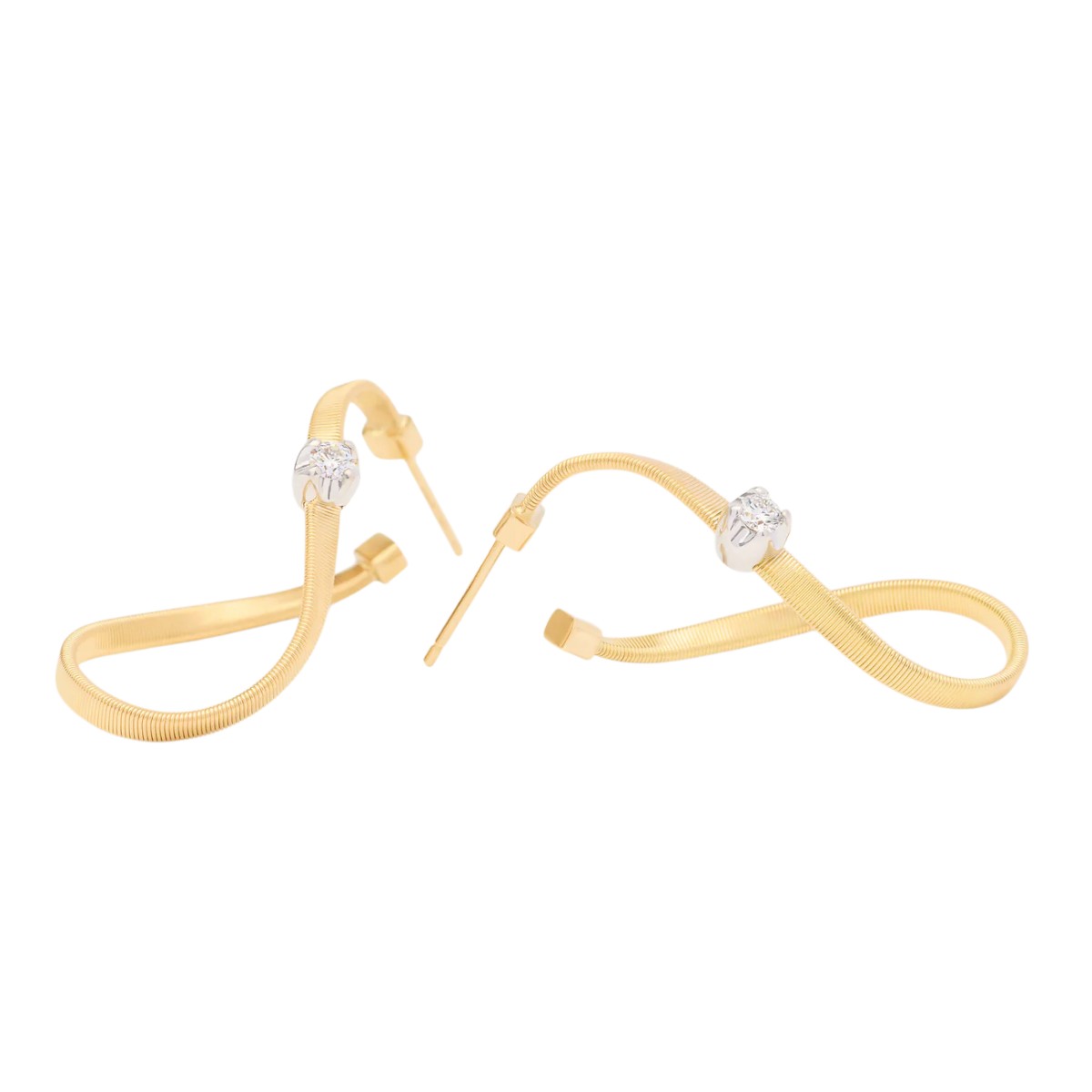 Marco Bicego Marrakech Diamond Single Station Infinity Coil Hoop Earrings in Two Tone