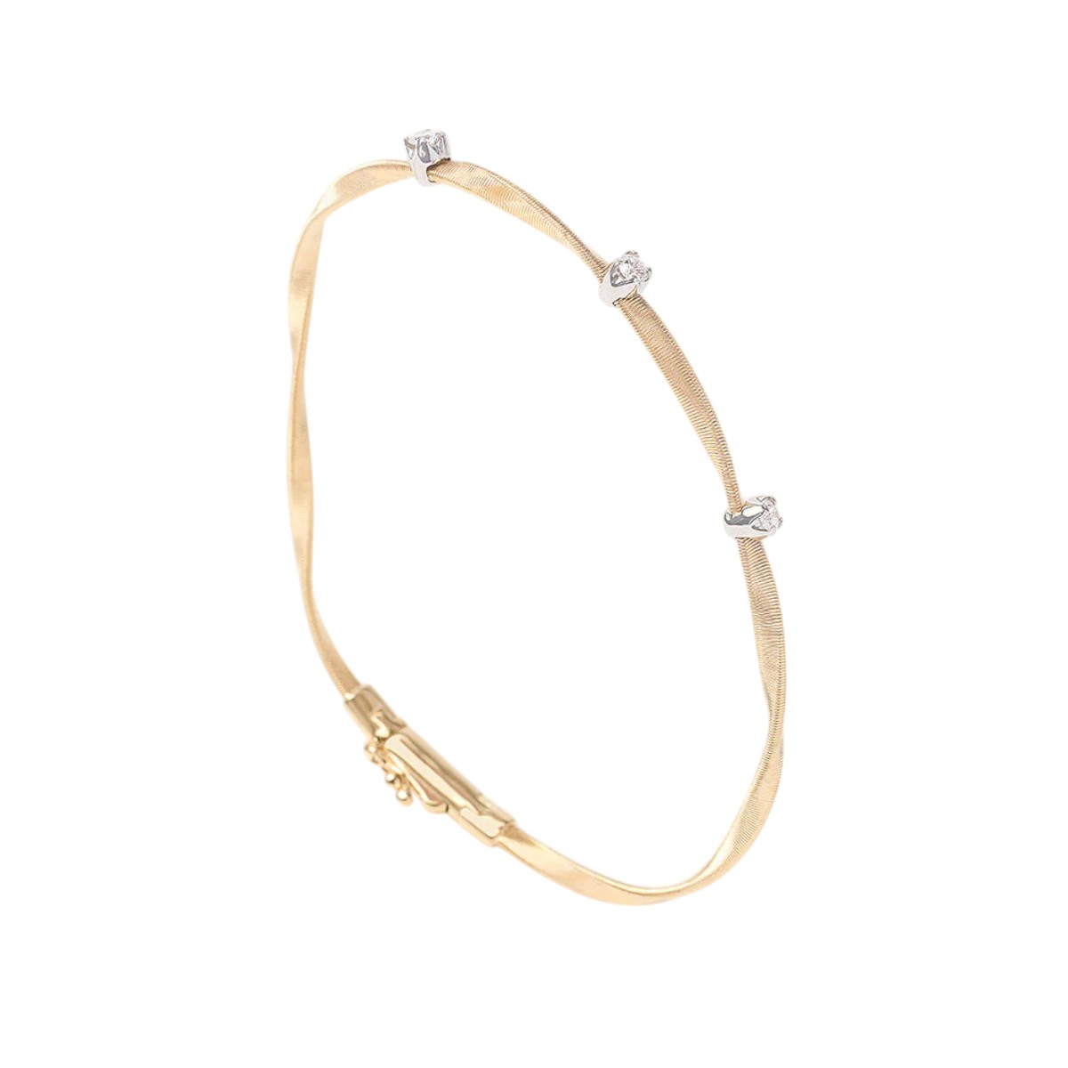 Marco Bicego Marrakech Diamond 3 Station Coil Bracelet in Two Tone