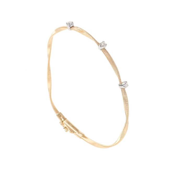 Marco Bicego Marrakech Diamond 3 Station Coil Bracelet in Two Tone