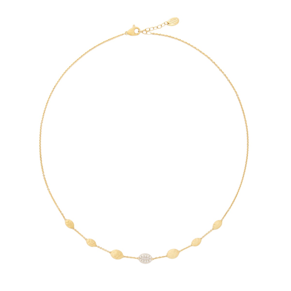 Marco Bicego Siviglia Diamond Pavé & Oval Bead Station Necklace in Two Ton, 18