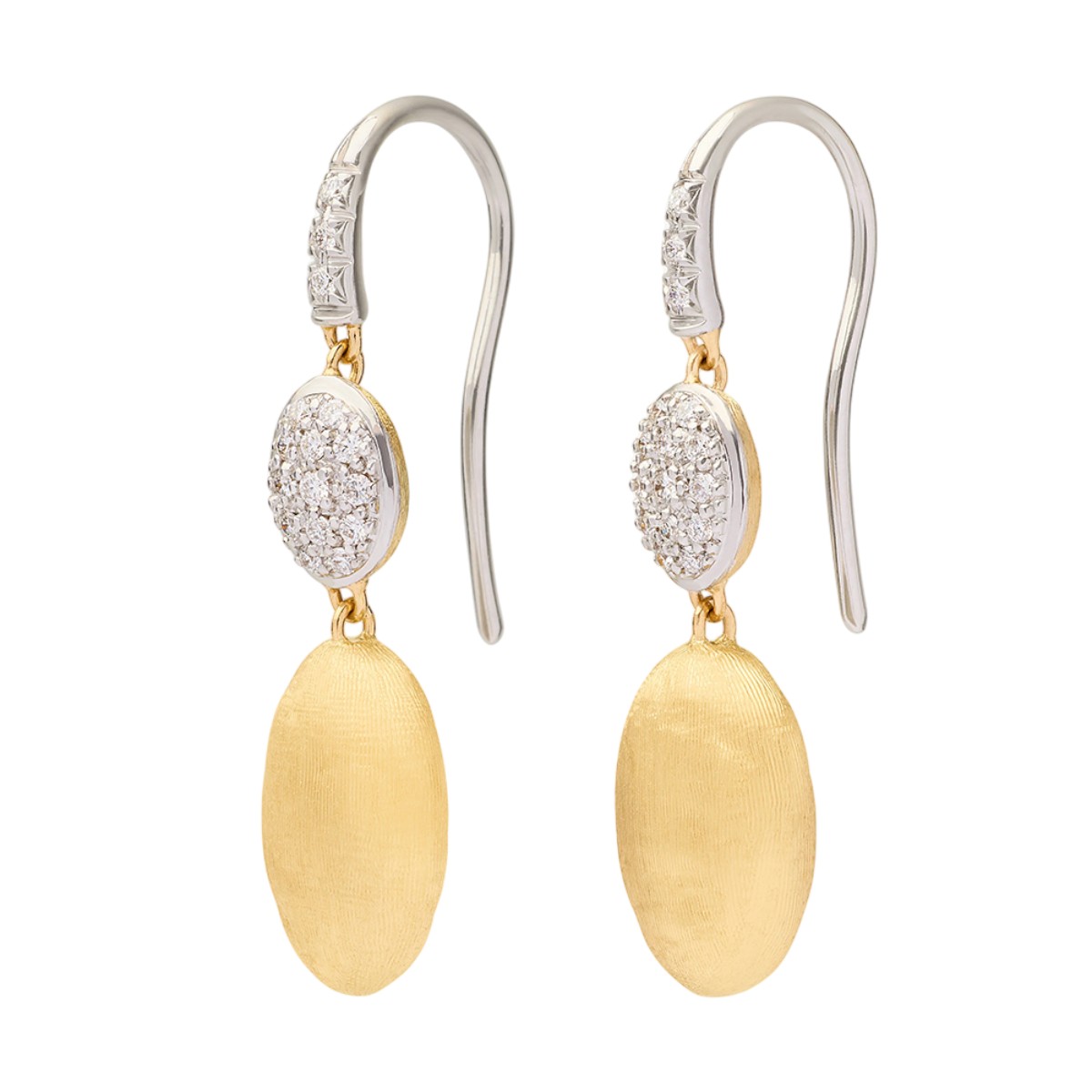 Marco Bicego Siviglia Diamond Pavé & Oval Drop Earrings in Two Tone