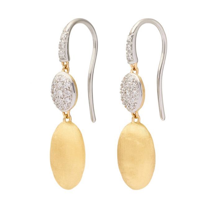 Marco Bicego Siviglia Diamond Pavé & Oval Drop Earrings in Two Tone