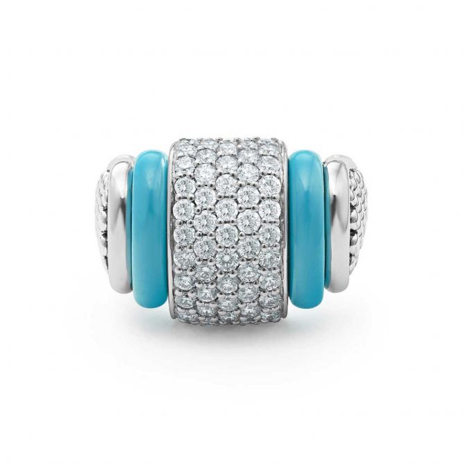 LAGOS Blue Caviar 5 Row Diamond Ring, Size 7