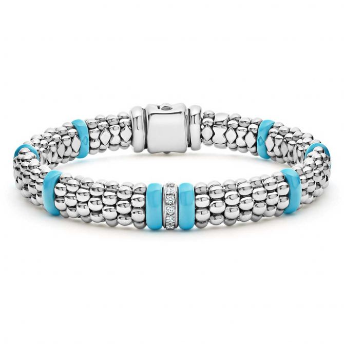 LAGOS Blue Caviar One Row Diamond Caviar Bracelet