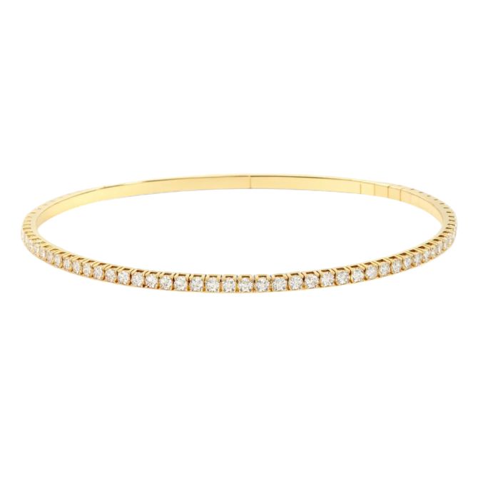 Round Diamond 4 Prong Tennis Bracelet in Yellow Gold, 6.75", 0.94 cttw