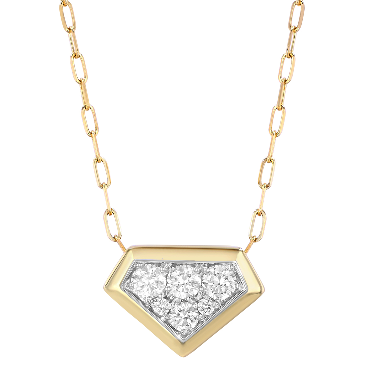 Frederic Sage Diamond Pavé Shield Pendant in Yellow Gold