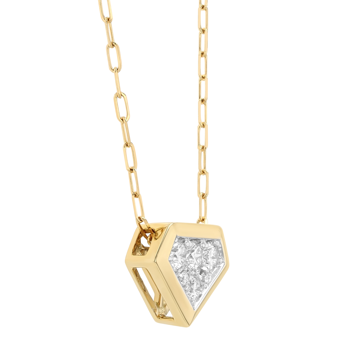 Frederic Sage Diamond Pavé Shield Pendant in Yellow Gold