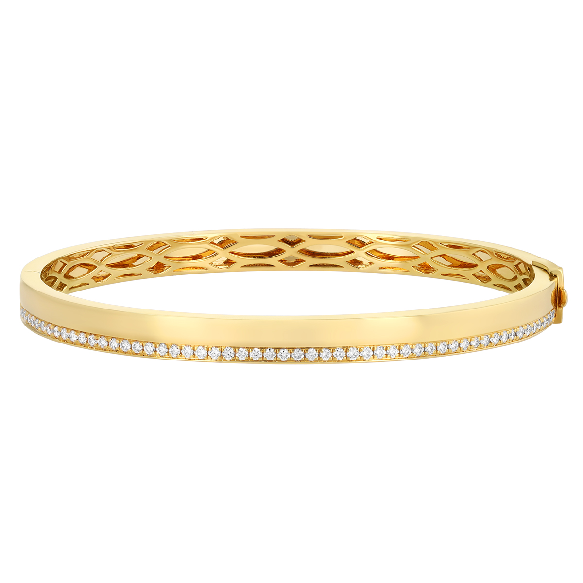Frederic Sage Diamond Line & Yellow Gold Bangle Bracelet