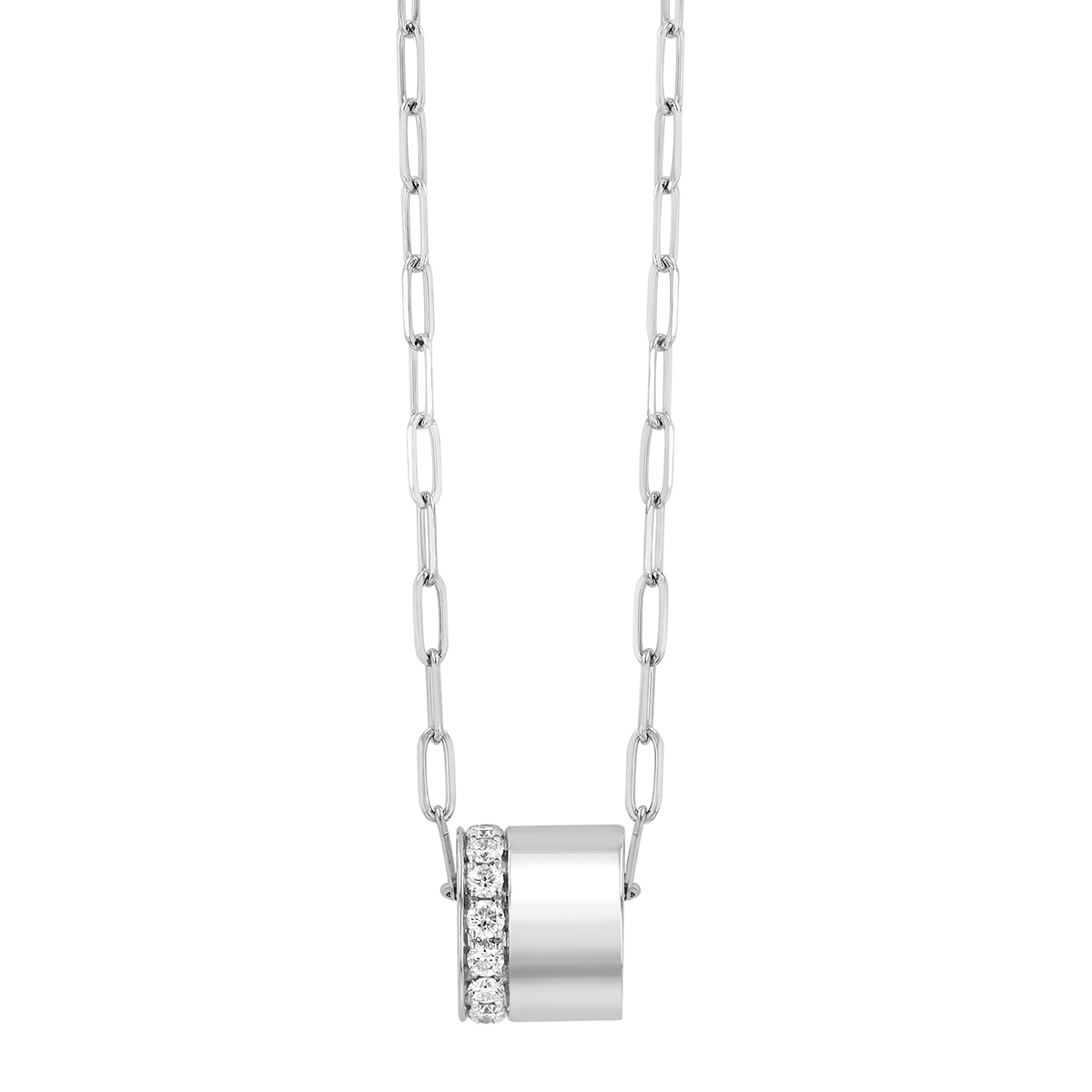 Frederic Sage Diamond Rondel Pendant in White Gold