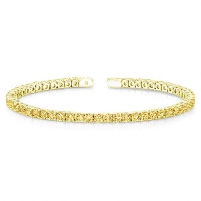 Rahaminov Fancy Vivid Yellow Cuff Bracelet in 18K Yellow Gold
