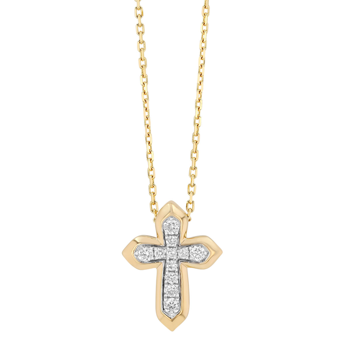 Frederic Sage Diamond Cross Pendant in Two Tone, 18