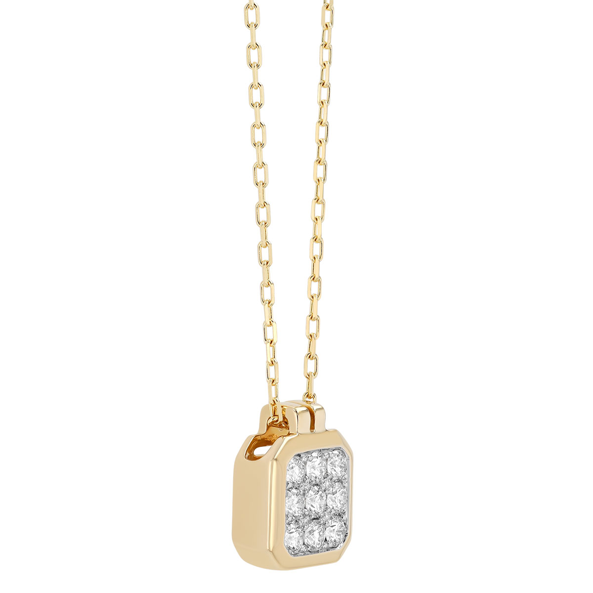 Frederic Sage Diamond Cluster Square Pendant in Two Tone