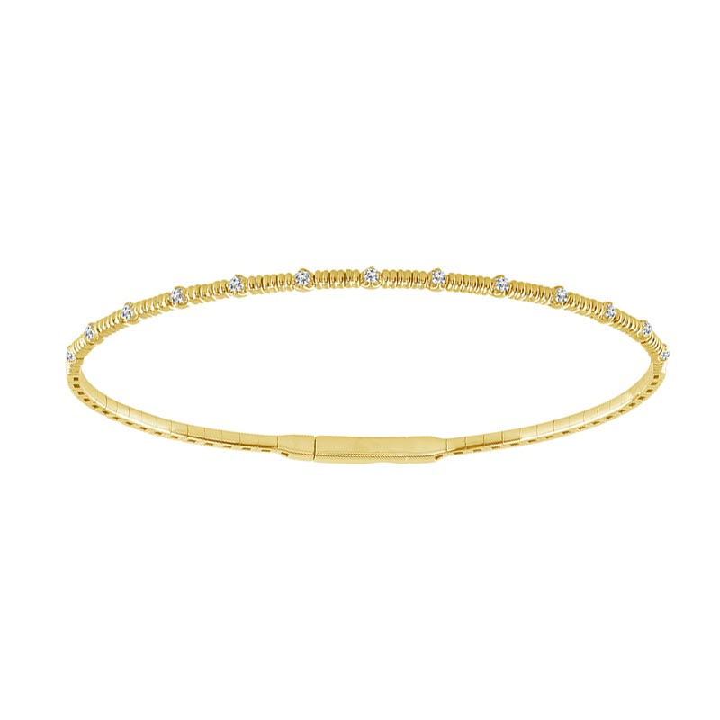 iDD Flexie Diamond Station Flexible Bracelet in Yellow Gold, 6.5