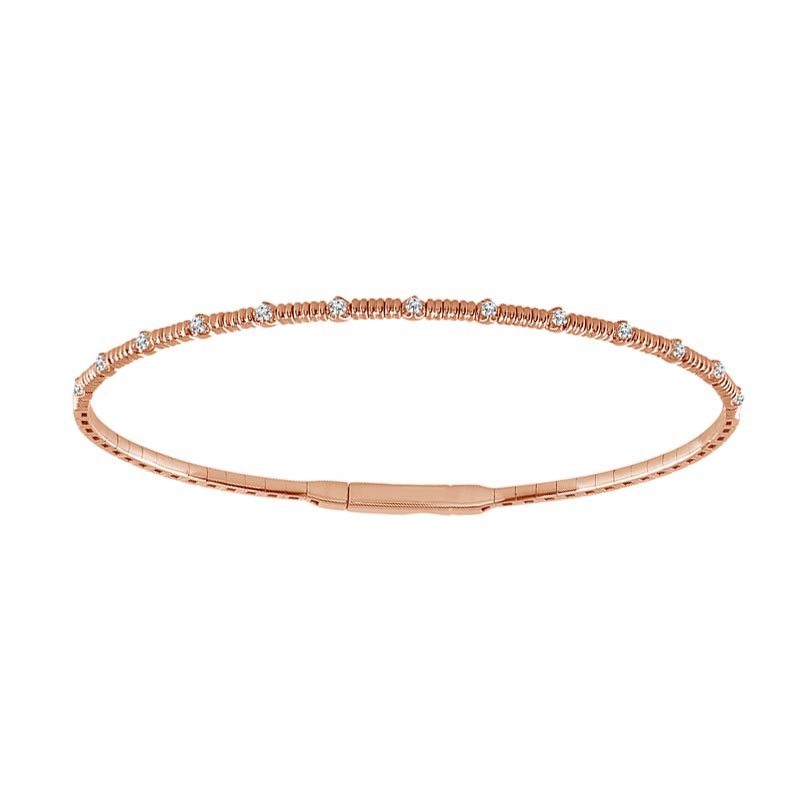 iDD Flexie Diamond Station Flexible Bracelet in Rose Gold, 6.5