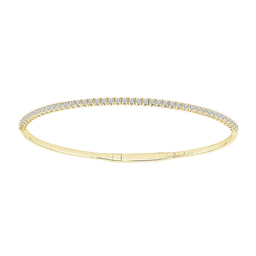 iDD Flexie Diamond Single Row Flexible Bracelet in Yellow Gold, 6.75
