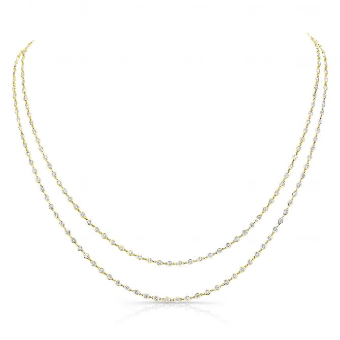 Rahaminov Diamond Station By the Yard Necklace in 18K Yellow Gold, 35.5"