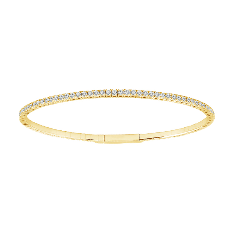 iDD Flexie Diamond Single Row Flexible Bracelet in Yellow Gold, 6.75
