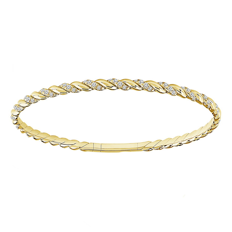 iDD Flexie Diamond & Yellow Gold Twisted Flexible Bracelet